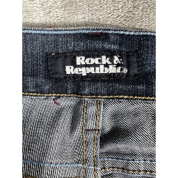 Rock & Republic Roth Flare Leg Blue Denim Jeans Med Wash Size 38x33 USA *picture - Picture 9 of 12